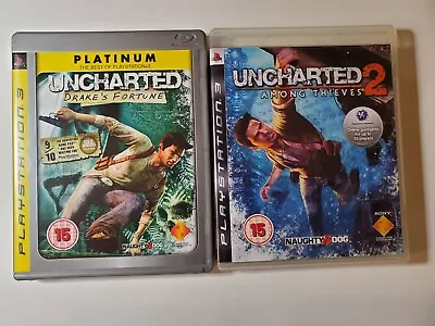 Uncharted 1 & 2 Sony PlayStation 3 PS3 - Both Complete W Manuals FREE SHIPPING ✅ • $38