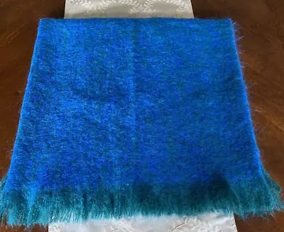 Avoca Handweavers Ireland Mohair & Wool Throw Lap Blanket Blue / Green - 55 X 38 • $65