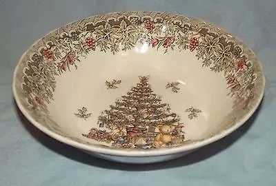 6 Seasons Greetings Queens Myott Christmas Multi-colored 6 1/2  Cereal Bowl • $24