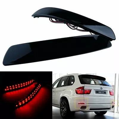 $26.99 • Buy 2x Smoked Lens LED Rear Bumper Reflector Brake Lights For 2007-2013 BMW E70 X5