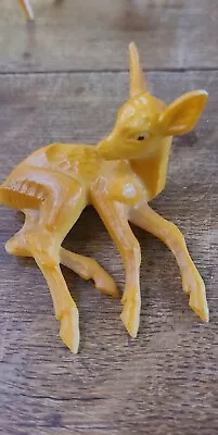 Vintage Hard Plastic Deer Fawn Lying Down Made In Hong Kong  • $8.99