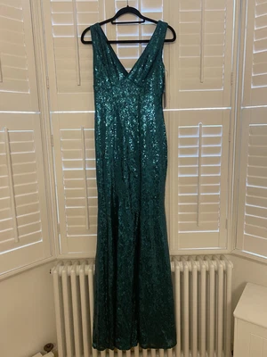 £21 • Buy Goddiva Dress 10 Sequinned Green