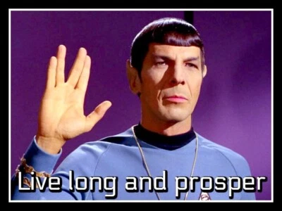 $2.95 • Buy 4.5  LIVE LONG AND PROSPER Spock Vinyl Sticker. Star Trek Decal For Car, Laptop.