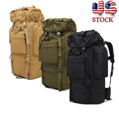 Military Tactical Duffle Backpack 65L Large Waterproof Molle Travel Luggage Bag • $25.99