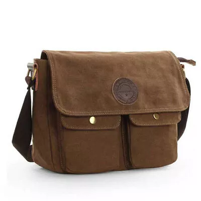 Men's Canvas Cross Body Bag Messenger Shoulder Book Bags School Satchel Vintage • $14.99