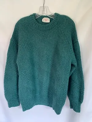 Tranby Hand Knits Yorkshire England Sweater / Jumper Teal Green Chest 44 • $79.99