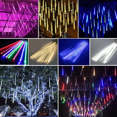 540 LED Meteor Shower Rain 10 Tube Lights Xmas Snowfall Tree Decor With US Plug • $28.99