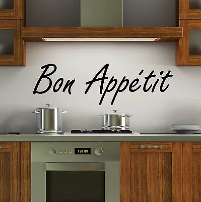 £6.49 • Buy Bon Appetit Wall Art Vinyl Decal Kitchen Stickers Quote Bedroom Bath Dining FS