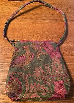 Maruca Handbag Jacquard Fabric Pink Birds Artsy Small Strap Purse Boulder CO • $24