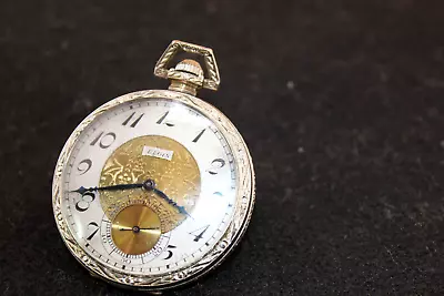 Elgin Pendant Open Face Pocket Watch 17 Jewel Size 12s Running • $100