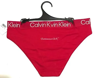 Calvin Klein Authentic Women’s Modern Structure Bikini Underwear _Red RRP £30  • £12.99