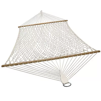 2-Person Cotton Rope Hammock With Spreader Bars - Natural By Sunnydaze • $68.95