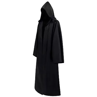 Black Cloak With Hood Wizard Robe Plague Doctor Cloak Grim Reaper Costume Adu... • $36.27