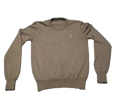 Gianni Versace Collection Gray Wool 1/2 Medusa Logo Crewneck Sweater Size M • $65.43