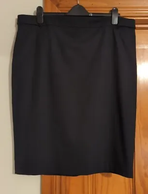 Next Tailoring Lined Navy Midi Pencil Skirt With Back Hip Pockets Size 20R • £15