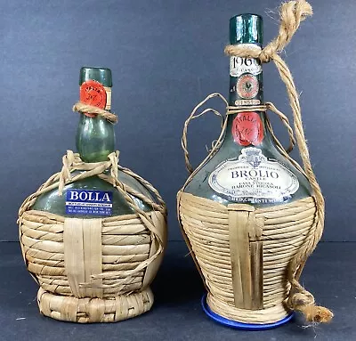 Wicker Covered Vintage Wine Bottles • $29.99