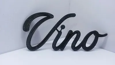 Vino Wine Word Art Sign Home Kitchen Deco Wall Hanging Cursive Script Typography • $10.99