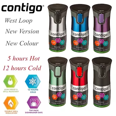 $38.95 • Buy Contigo West Loop Thermos Coffee Water Travel Mug Drink Flask Autoseal 473ml