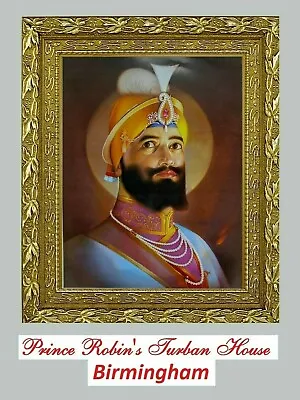 £37.99 • Buy Sikh Gurus Photos In DECORATIVE GOLD Frame, Sikh 10 Gurus Picture In 2 BIG SIZES