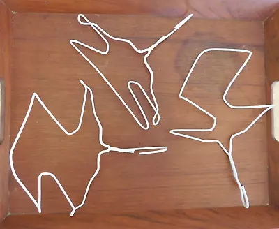 3 Abstract Vintage Metal Doll Dress Forms White Wire Art Display Hangers • $7.99