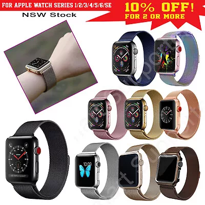 $9.99 • Buy Apple Watch Band Series 6,5,4,3,2,1,SE Milanese Magnetic Stainless Steel Strap