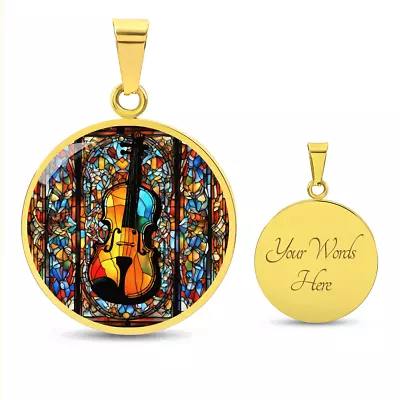 Violin Engraved Necklace Gift For Musician Music Teacher • $44.96