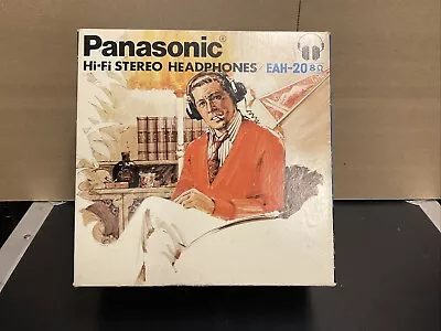 Vintage Panasonic EAH-20 8Ω Studio Hi-Fi Corded Headphones Black Mint In Box • $133.69