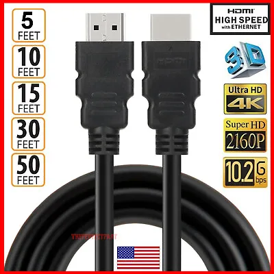 High Speed HDMI Cable 2.0 4K 1080P UHD Ultra HD 2160P HDR 60Hz 18Gbps HDCP HDTV • $23.49