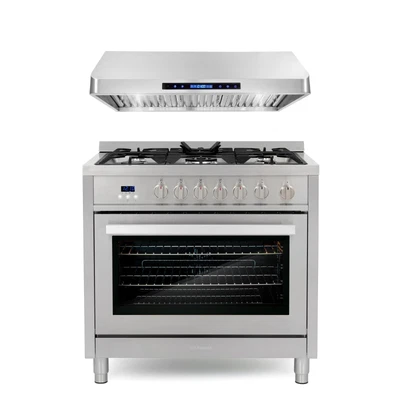 $482.19 • Buy 36 In. Gas Range, 36 In. Range Hood Appliance Package Stainless Steel (OPEN BOX)