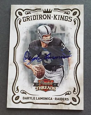 AUTOGRAPHED 2010 Panini Threads Gridiron Kings Daryle Lamonica 11/50 - Raiders ! • $59