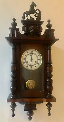 Antique Vienna-style Victorian/Edwardian Pendulum Wall Clock • £60