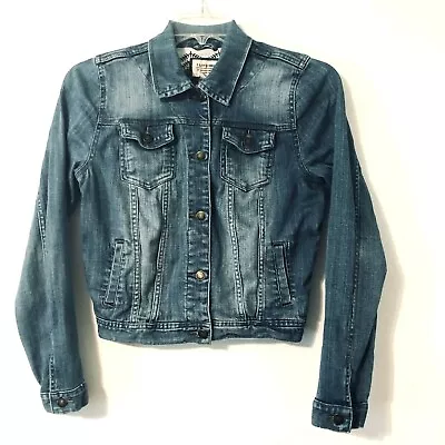 I Love H81 Denim Blue Jean Jacket Size M Womens • $16.88