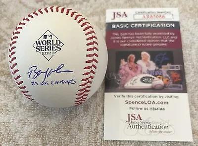 Bobby Wilson Signed 2023 World Series Baseball Texas Rangers #88 RARE JSA COA • $249.99