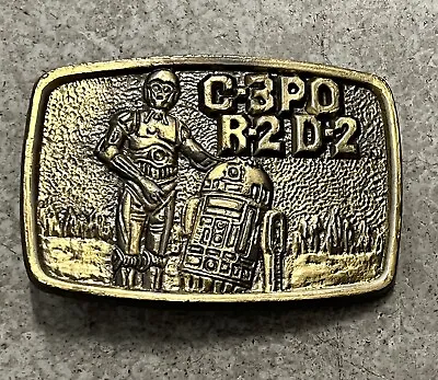 1977 Vintage Star Wars C-3PO/R2-D2 Solid Brass Belt Buckle • $34.99
