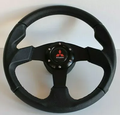 Steering Wheel Fits For Mitsubishi Leather 3000GT Lancer Galant Pajero Eclipse L • $183.05