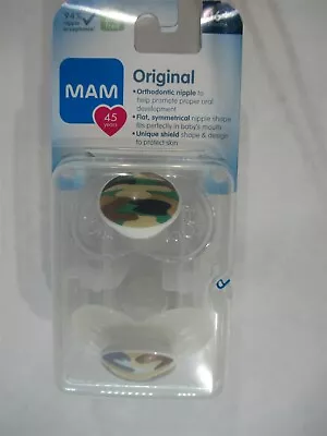 2 MAM Pacifier 16+ BPA/BPS Free Multi Tone Brown Green Camo • $5
