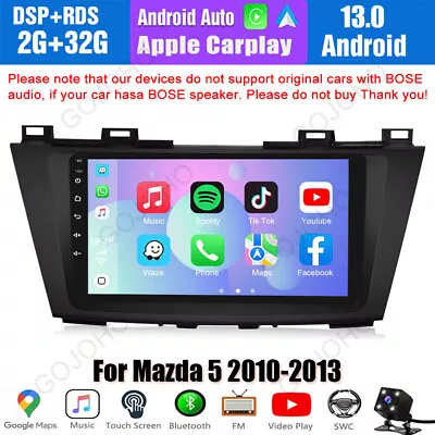 Android 13 Car GPS Radio Player Navi Wifi Stereo CarPlay For Mazda 5 2010-2013 • $169.99