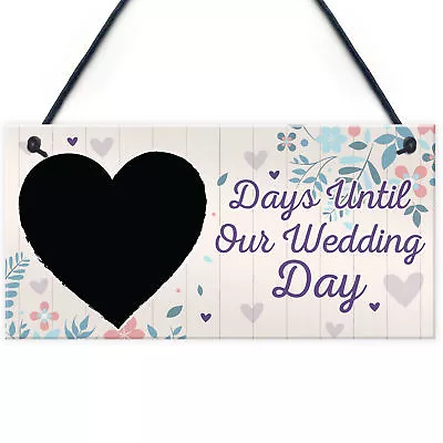 Chalkboard Countdown Days Until Wedding Day Mr & Mrs Bridal Engagement Gifts • £3.99