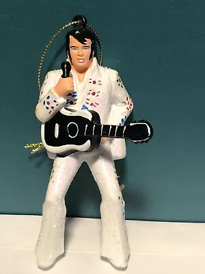 Elvis Presley Kurt Adler White Jumpsuit & Guitar Christmas Ornament • $10