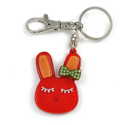 £13 • Buy Cute Red Plastic Bunny Key-Ring With Crystal Bow