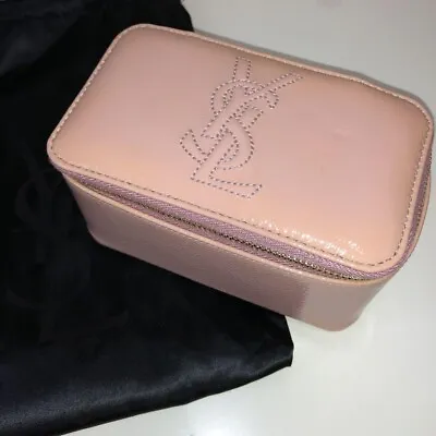 YSL Saint Laurent Pouch Mirror Enamel Pink Vanity Used From Japan Free Ship • £125.37