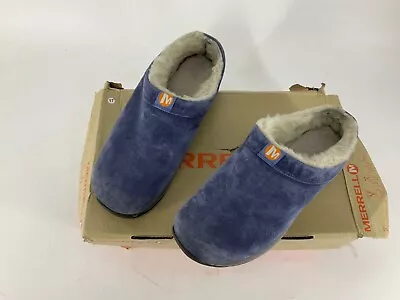 Womens Merrell J63194 Primo Chill Slide Suede Clog Shoes Size 9 Blue • $40.49