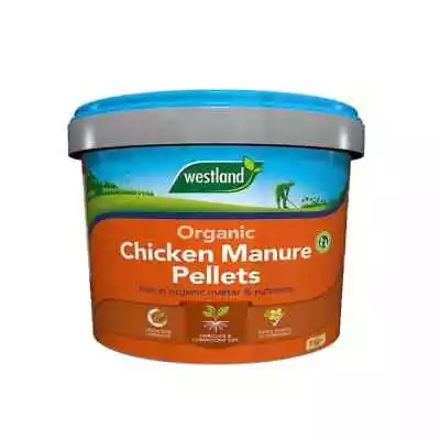 Westland Organic Chicken Manure Pellets 8kg Tub Natural Fertiliser Lush Gardens • £18.99