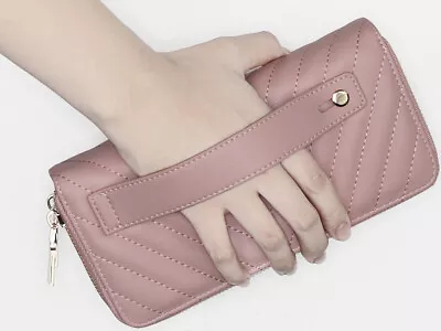 B BRENTANO Vegan Leather Double Zipper Pocket Wallet With Grip Hand Strap • $22.95