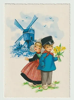 £4.99 • Buy Vintage Picture Postcard Kruger, Frankie, Dutch Boy Giving Flowers To Dutch Girl