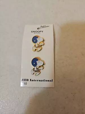 Vintage Metal Snoopy Clothing Buttons Old Stock On The Card • $10