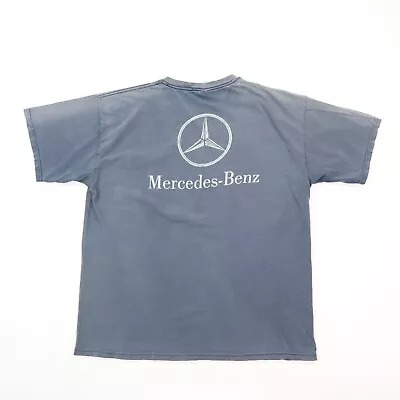 Vintage Mercedes-Benz T-Shirt Sun Faded Thrashed Distressed Grunge Blue XL • $99.99