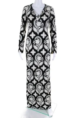 $129.99 • Buy Diane Von Furstenberg Womens Long Sleeve Floral Mazel Dress Black White Size 4
