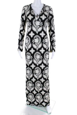$129.99 • Buy Diane Von Furstenberg Womens Long Sleeve Floral Mazel Dress Black White Size 4