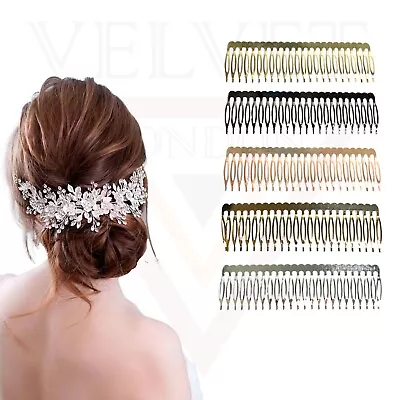 3Pc Metal Hair Comb 24 Teeth Combs DIY Blank Hair SlideMaking Jewellery Findings • £4.99